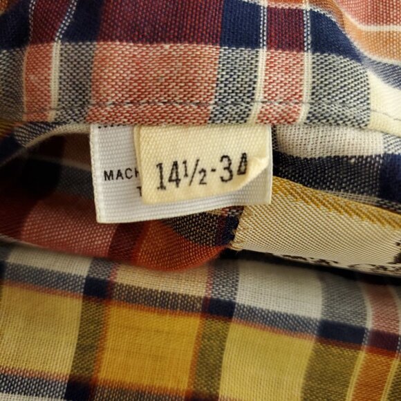 Dee Cee Pearl Snap Western Vintage USA Shirt Plaid Sawtooth Pockets 14 1/2, 34 - Picture 4 of 10